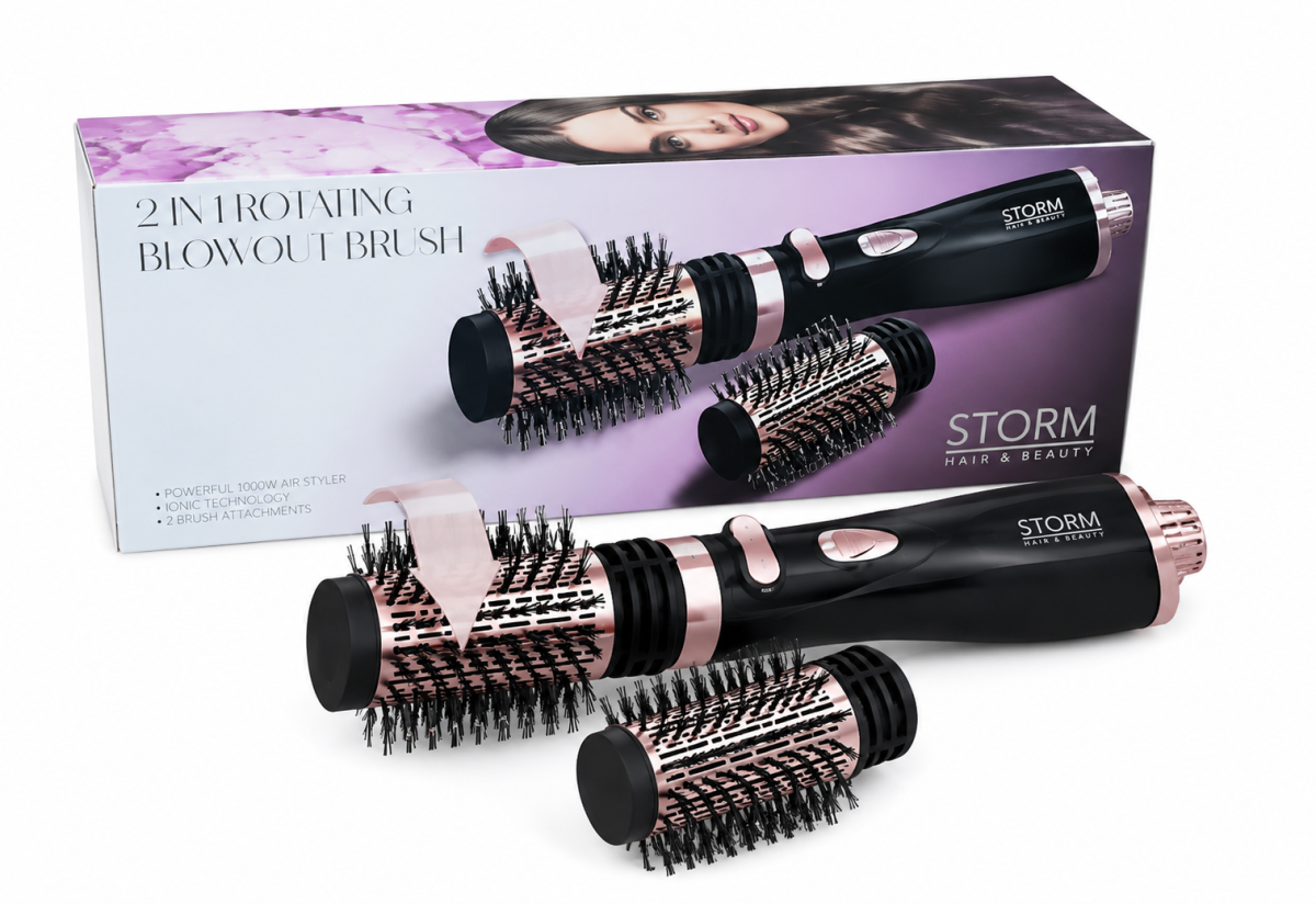 מברשת מסתובבת חשמלית עם שני ראשים סטורם STORM – שחור